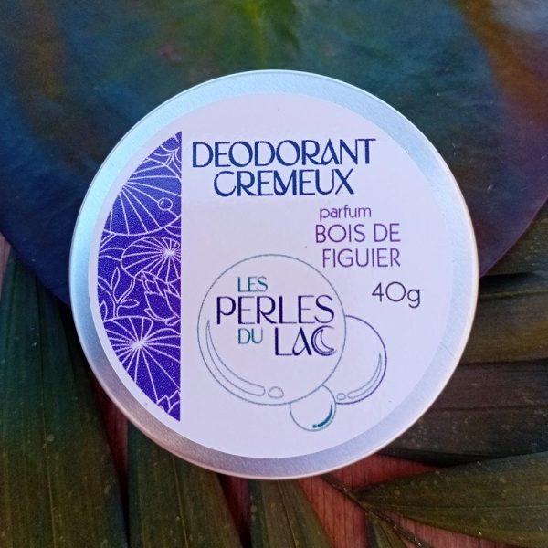 Packaging du déodorant crème au parfum bois de figuier - Les Perles du Lac